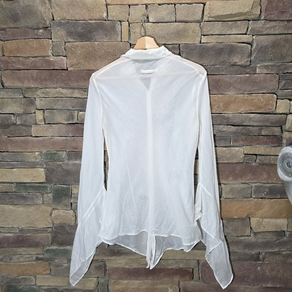 Jean Paul Gaultier Femme Sheer White Blouse Size US 8 - Picture 3 of 12
